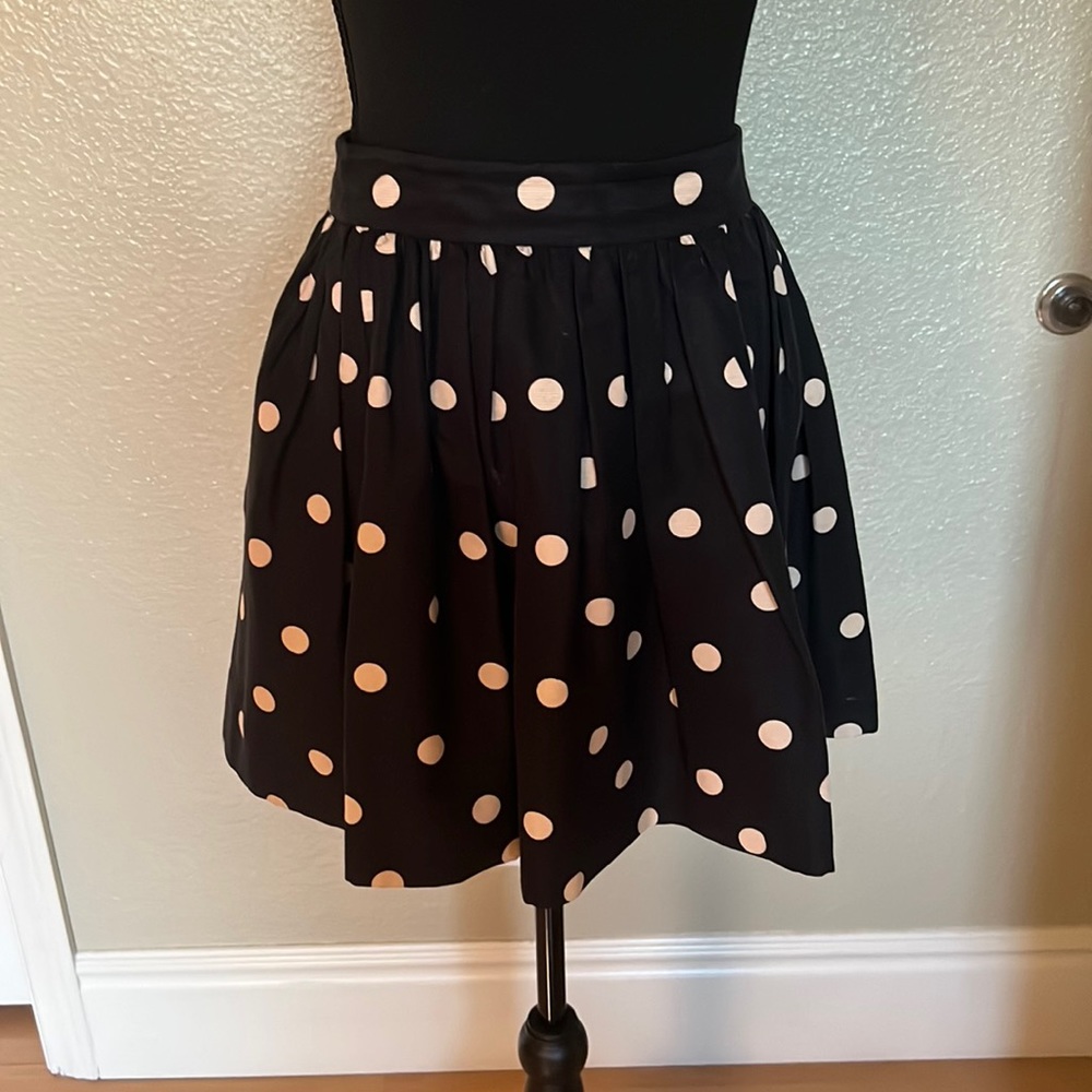 kate spade Black Mini Skirt with White Polka Dots